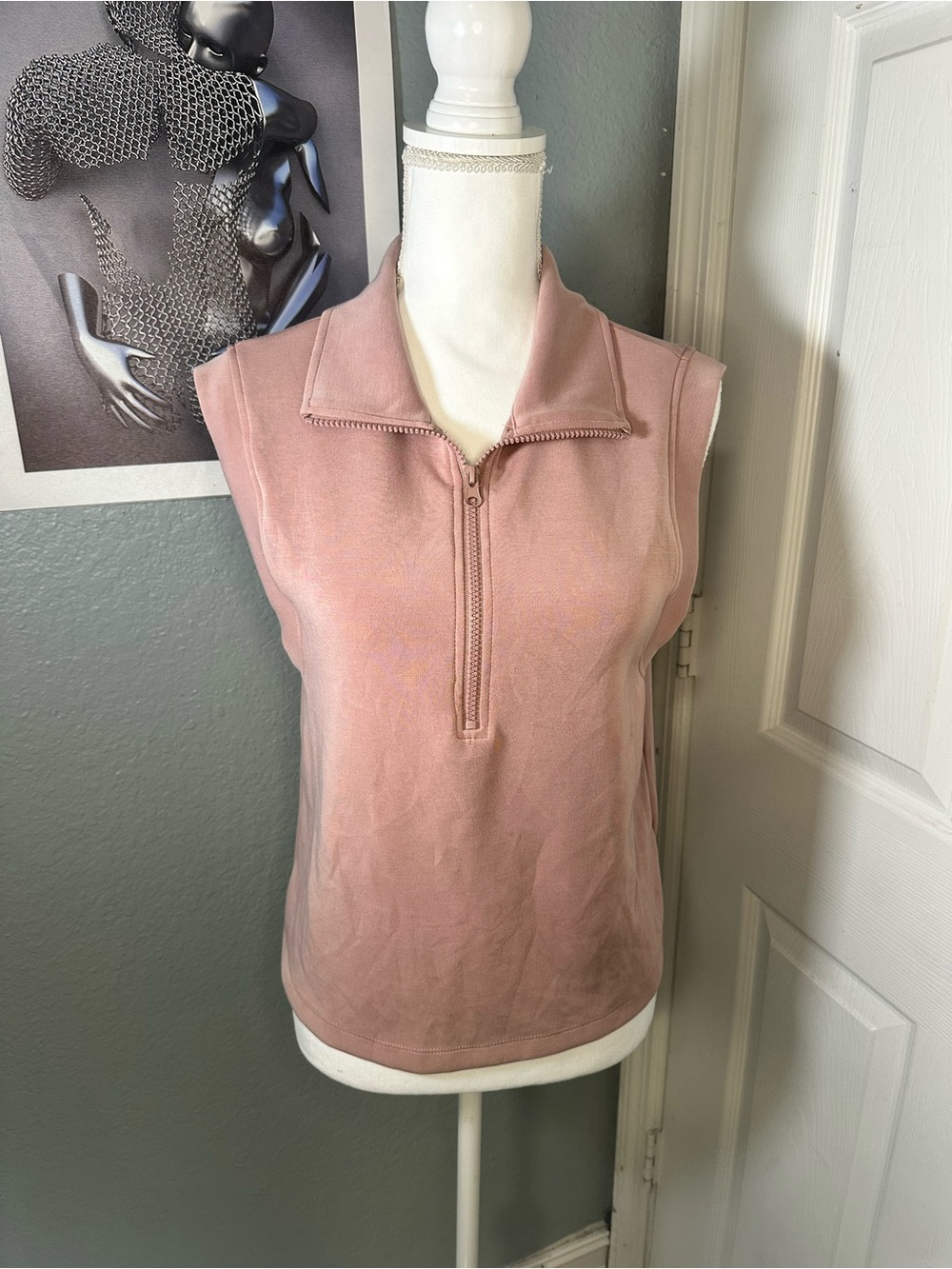 Skies are Blue Sleeveless Half-Zip Top